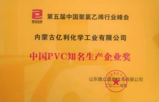 中國PVC知名生產(chǎn)企業(yè)獎